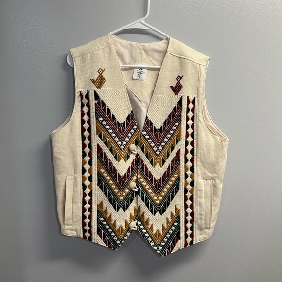 Women’s Western Hand Embroidered Vest - Size Large - Picture 1 of 3